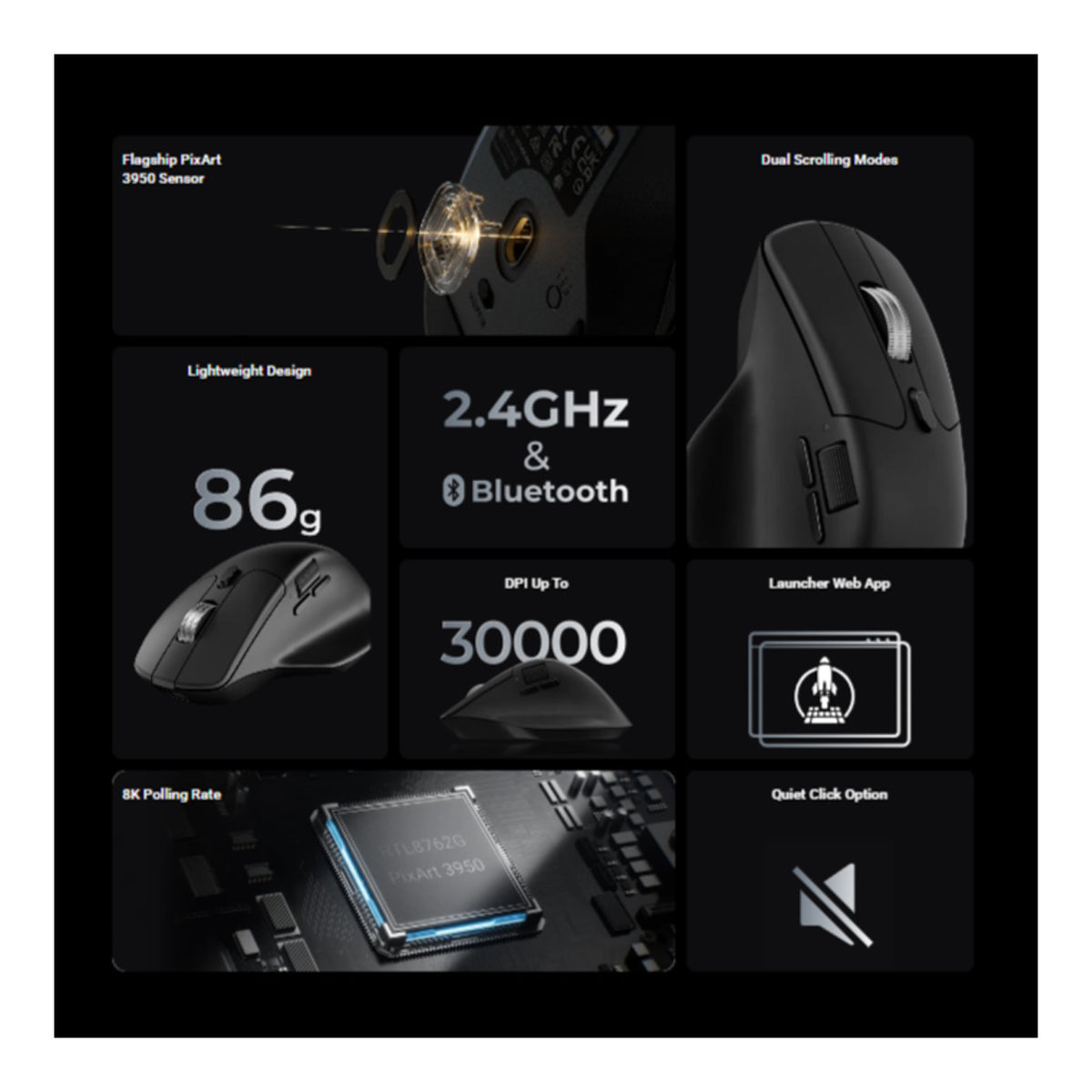 Keychron M6S-B72 1K Wireless Mouse Black