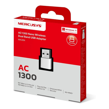 Mercusys AC1300 Nano Wireless USB Dongle MA30N