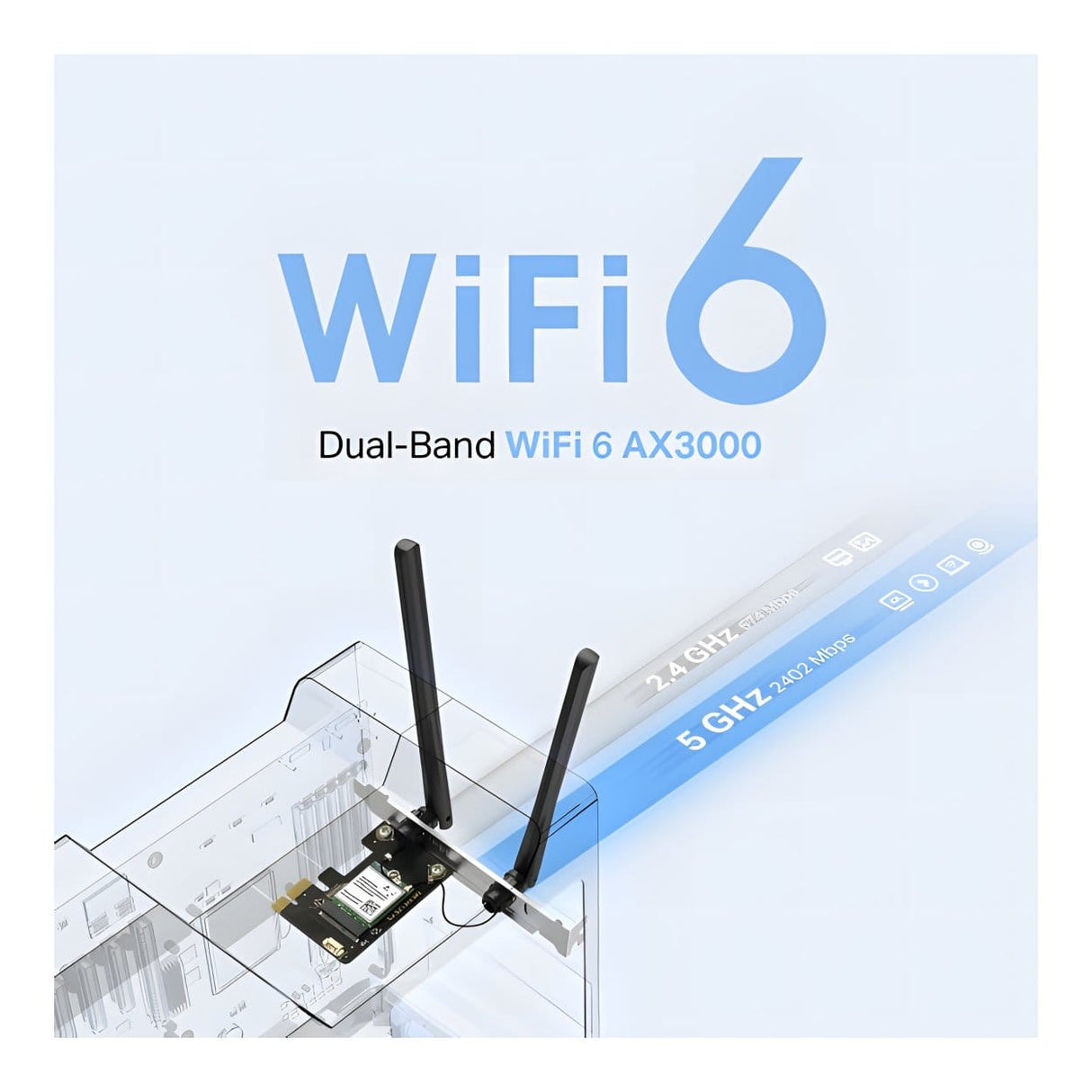 Mercusys MA80XE AX3000 Wi-Fi 6 Bluetooth 5.3 PCIe Adapter