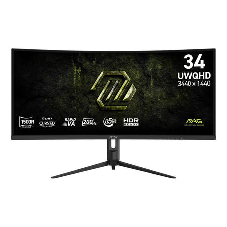 MSI MAG 342CQRF E20 34-inch 3440 x 1440p UWQHD 21:9 200Hz 0.5ms LED VA Curved Gaming Monitor