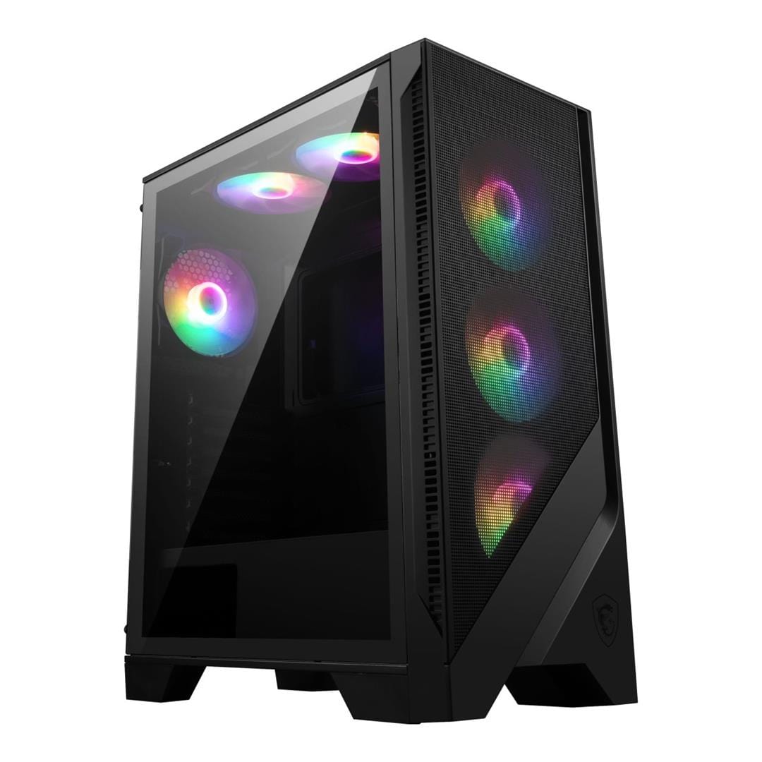MSI MAG Forge 120A Airflow Static RGB Tempered Glass Steel Mesh ATX Mid-Tower PC Case Black