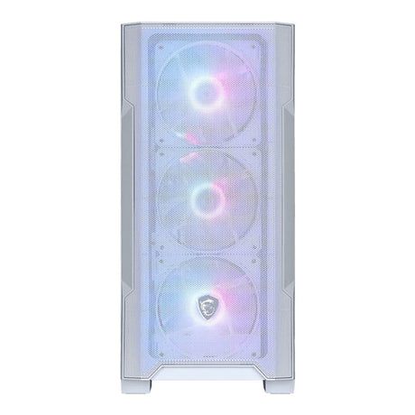 MSI MAG Forge M100R White ARGB Tempered Glass Steel Micro-ATX Mid-Tower PC Case White