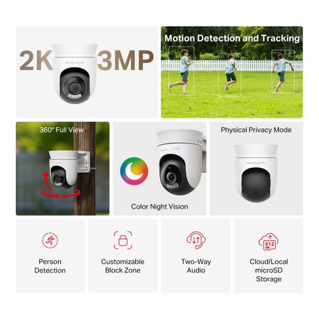 Mercusys MC510 Outdoor Pan/Tilt Security Wi-Fi Camera