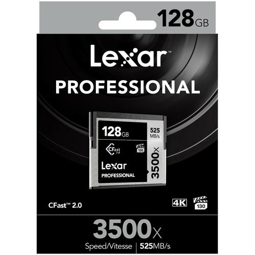 Lexar 128GB Professional 3500x CFast 2.0 Memory Card MEMLXCFAST3500P128