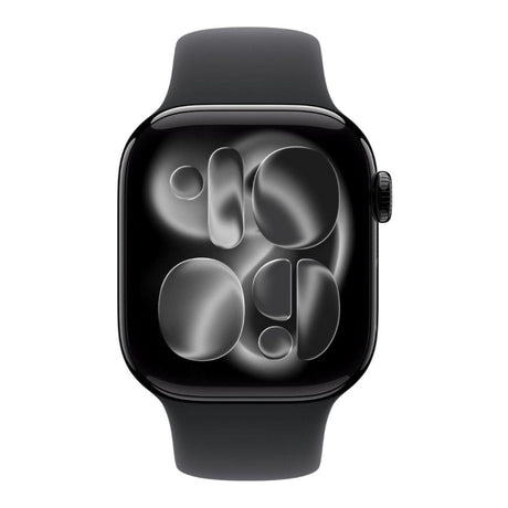 Apple Watch Series 11 GPS 42mm Jet Black Aluminium Case with Black Sport Band S/M MEQT4AF/A