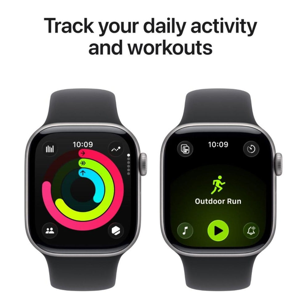 Mev44af Apple Watch Series 11 GPS 46mm Space Grey Aluminium Case with Black Sp ...