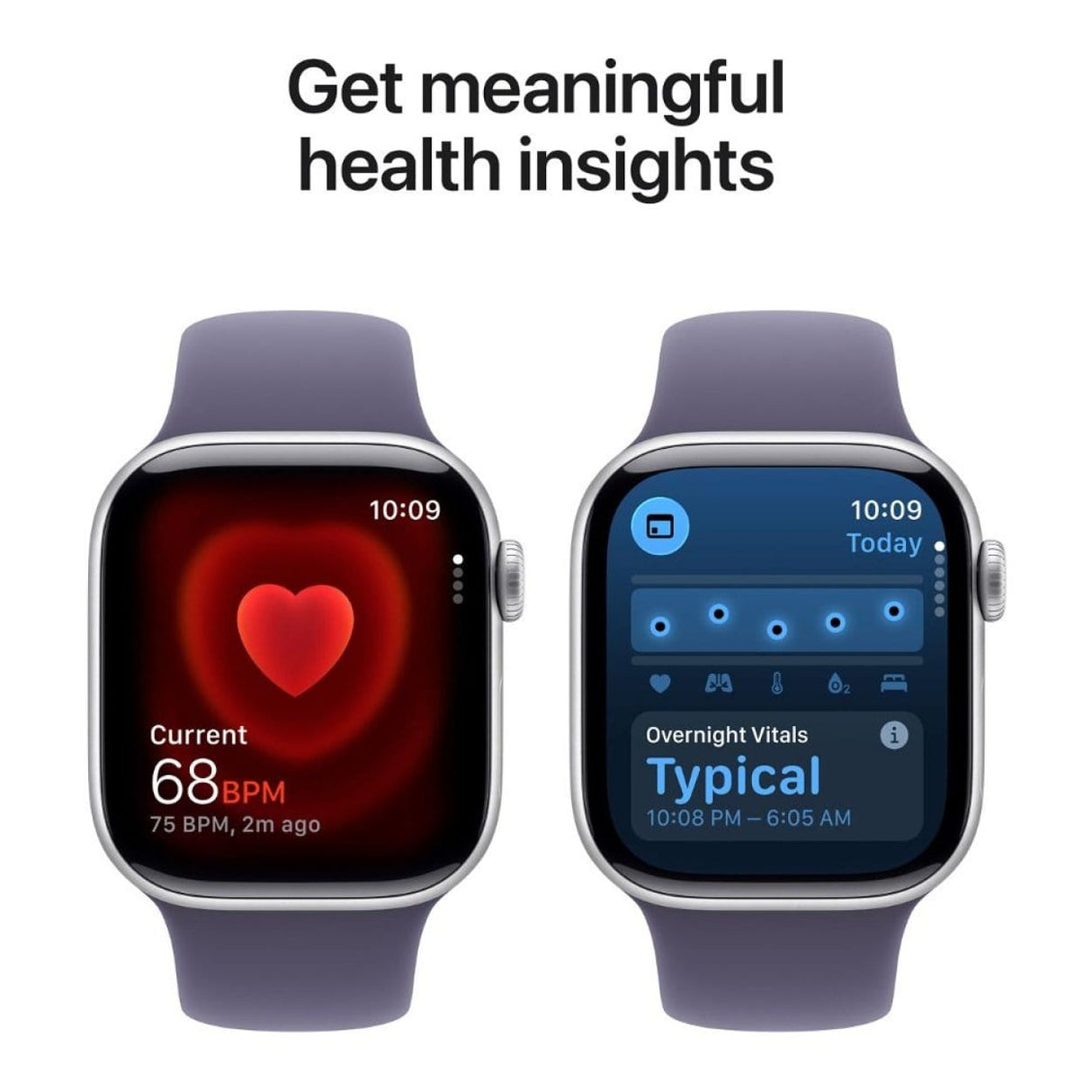 Apple Watch Series 11 GPS 46mm Silver Aluminium Case with Purple Fog Sport Band S/M MEV94AF/A