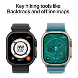 Apple Watch Ultra 3 GPS + Cellular 49mm Natural Titanium Case with Light Blue Alpine Loop - Small
