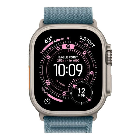 Apple Watch Ultra 3 GPS + Cellular 49mm Natural Titanium Case with Light Blue Alpine Loop - Small