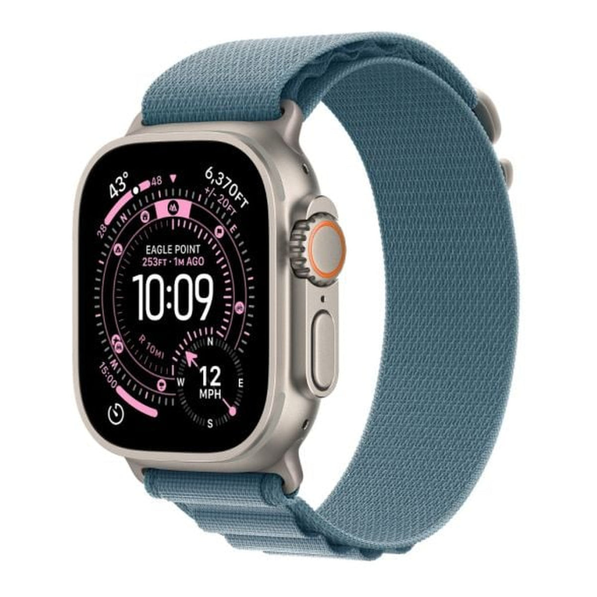 Apple Watch Ultra 3 GPS + Cellular 49mm Natural Titanium Case with Light Blue Alpine Loop - Small