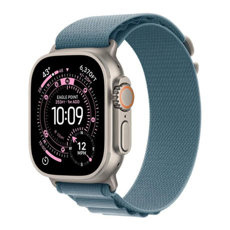 Apple Watch Ultra 3 GPS + Cellular 49mm Natural Titanium Case with Light Blue Alpine Loop - Medium