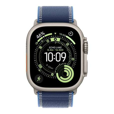 Apple Watch Ultra 3 GPS + Cellular 49mm Natural Titanium Case with Blue/Bright Blue Trail Loop S/M