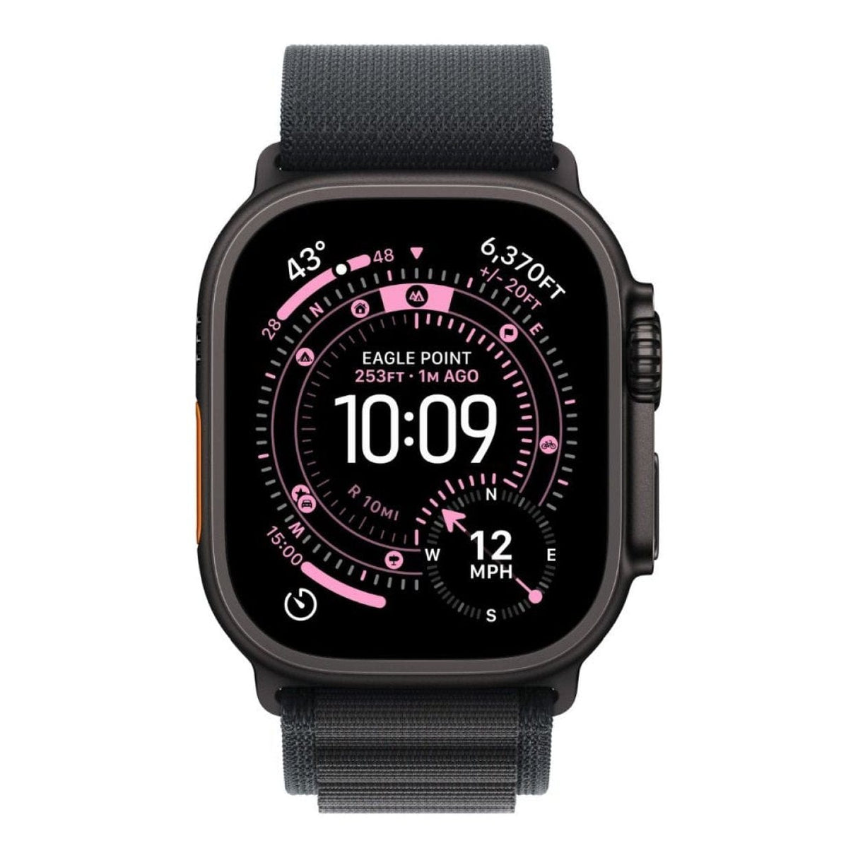 Apple Watch Ultra 3 GPS + Cellular 49mm Black Titanium Case with Black Alpine Loop - Large
