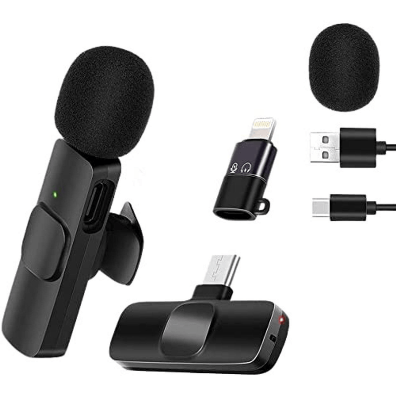 Tuff-Luv Wireless USB-C Lavalier Lapel Microphone Black MF1190