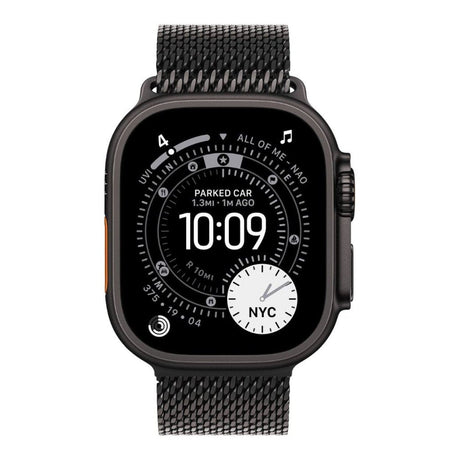 Apple Watch Ultra 3 GPS + Cellular 49mm Black Titanium Case with Black Titanium Milanese Loop - Large