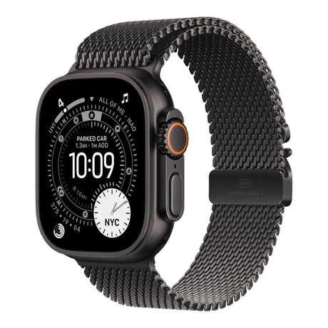Apple Watch Ultra 3 GPS + Cellular 49mm Black Titanium Case with Black Titanium Milanese Loop - Large