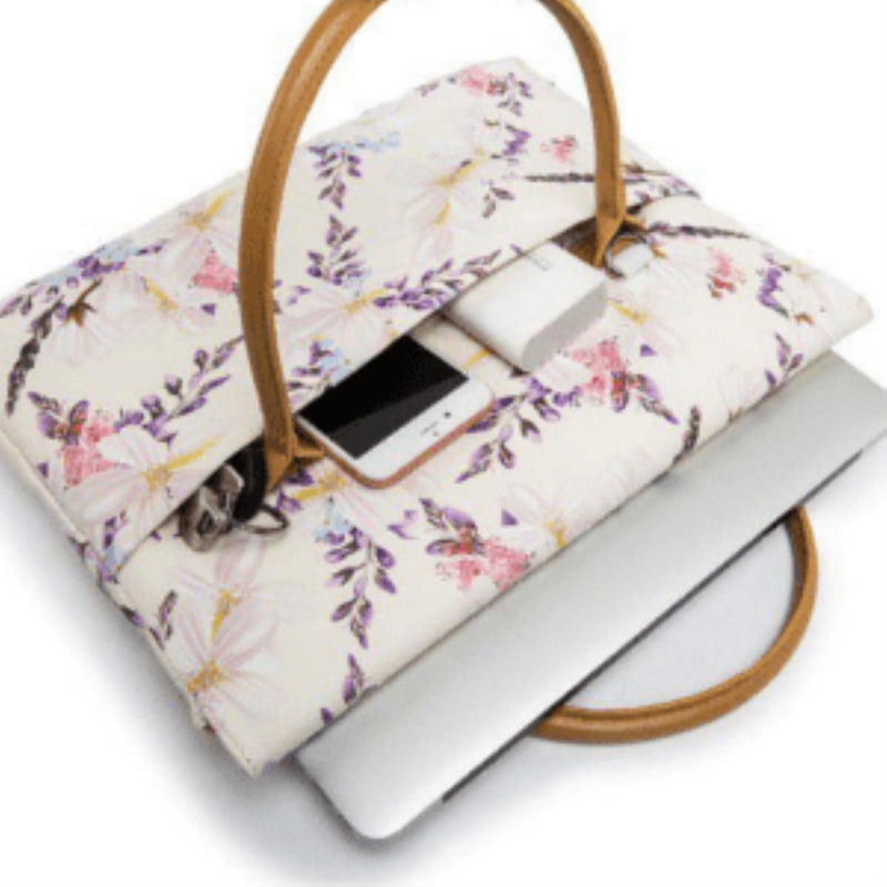Tuff-Luv 15-inch Ladies Floral Waterproof Canvas Tote Notebook Bag MF2191