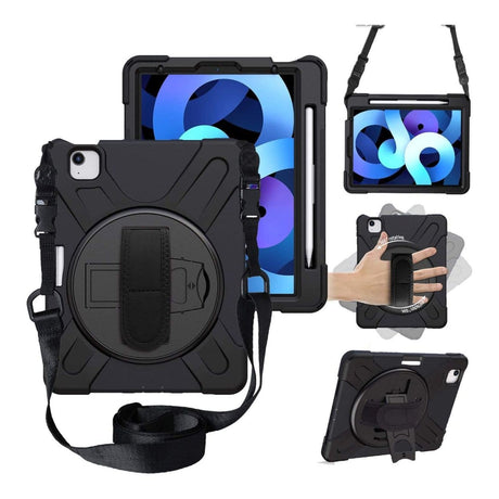 Tuff-Luv 10.6-inch Armour Jack Rugged Case with Arm and Handstrap for Lenovo Tab M10 Plus 3rd Gen Black MF2385