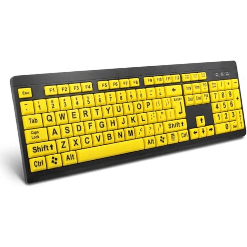 Tuff-Luv MF2562 Large Print Keyboard Black Yellow