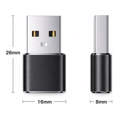 Tuff-Luv USB-C Female to USB-A Male Transmission and Charging Adapter Black MF2582
