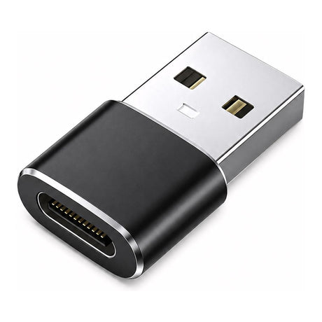 Tuff-Luv USB-C Female to USB-A Male Transmission and Charging Adapter Black MF2582