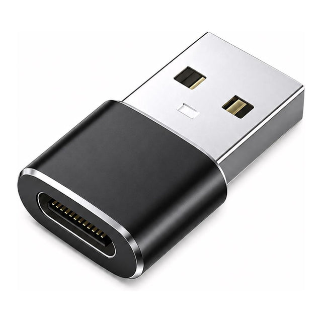 Tuff-Luv USB-C Female to USB-A Male Transmission and Charging Adapter Black MF2582