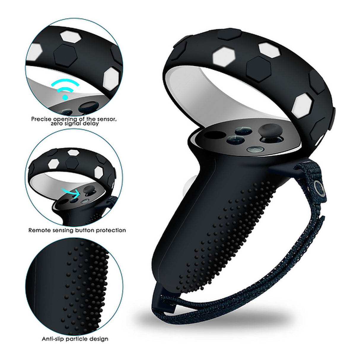 Tuff-Luv Silicone Grip Cover Set for Oculus Quest 2 VR Touch Controllers MF2593