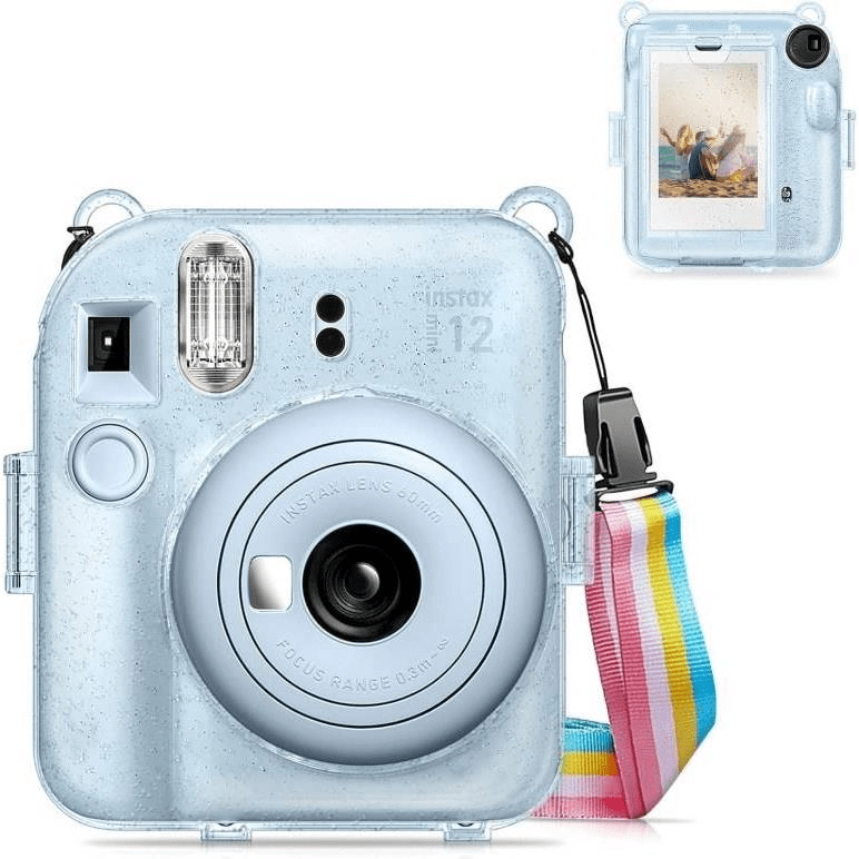 Tuff-Luv Plastic Camera Case with Rainbow Strap for Instax Mini 12