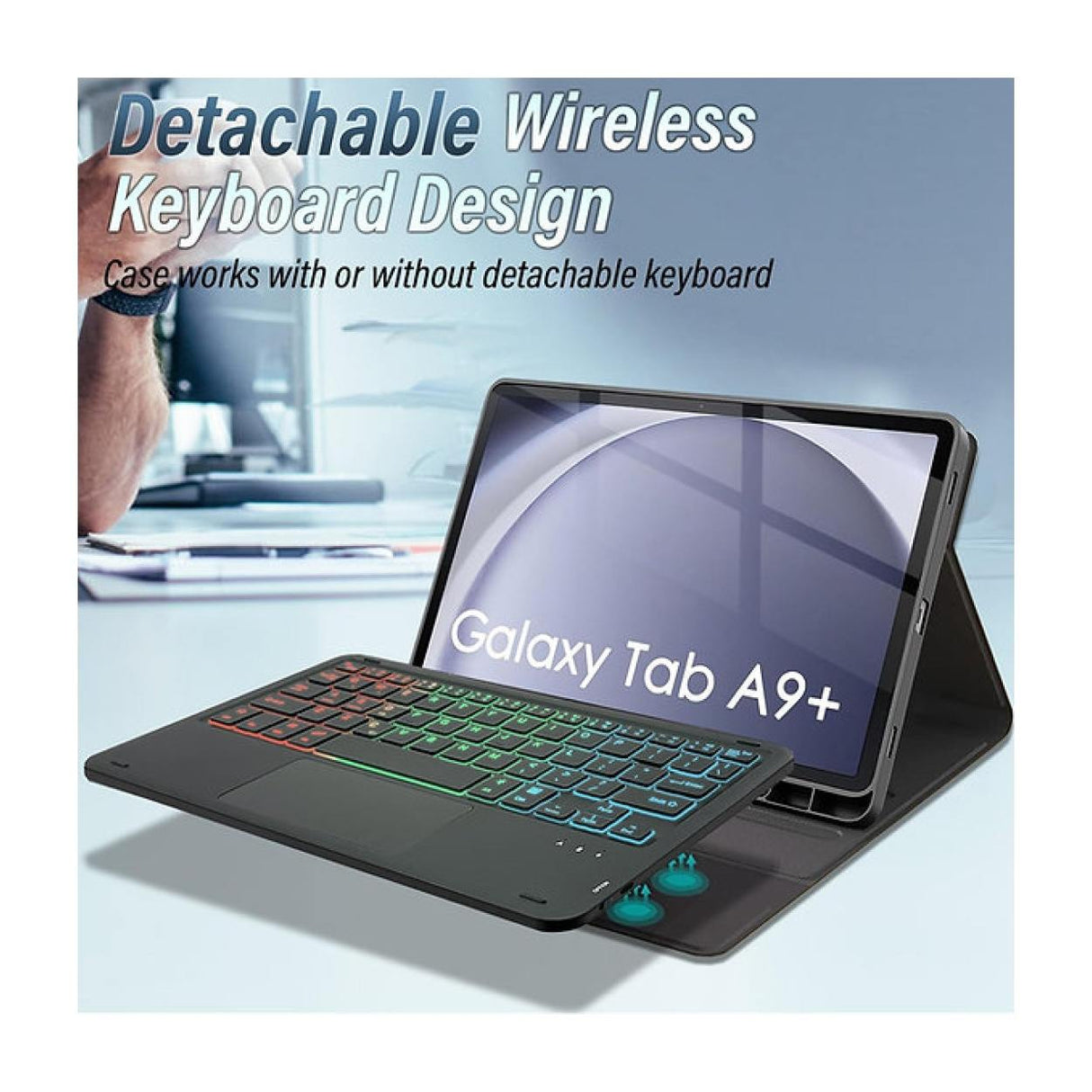 Tuff-Luv Bluetooth Keyboard Case with Trackpad and Pen Holder Black MF2886