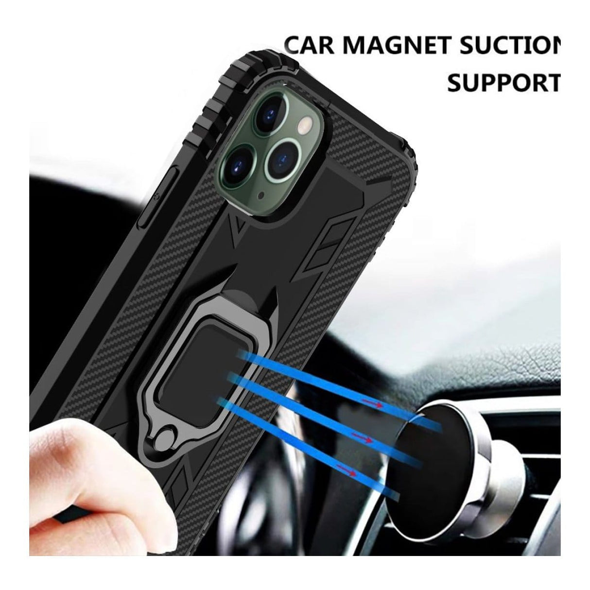 Tuff-Luv Rugged Armour Shield Case and Stand for Apple iPhone 12 and Pro Black MF3340