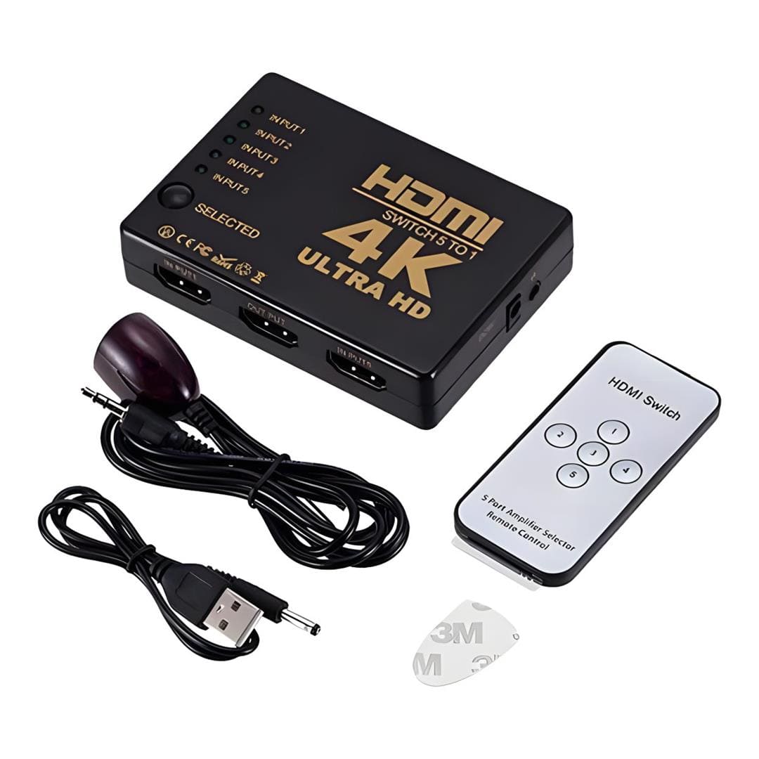 Tuff-Luv 5-in-1 HDMI Switch 1080p/4K with Remote Control MF352