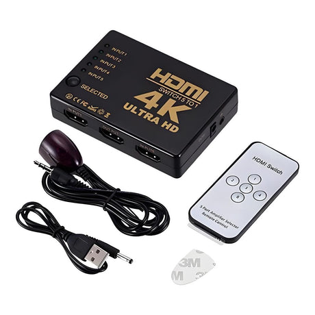Tuff-Luv 5-in-1 HDMI Switch 1080p/4K with Remote Control MF352