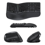 Tuff-Luv Split Arch Ergonomic Wireless Keyboard and Mouse Combo Black MF3860