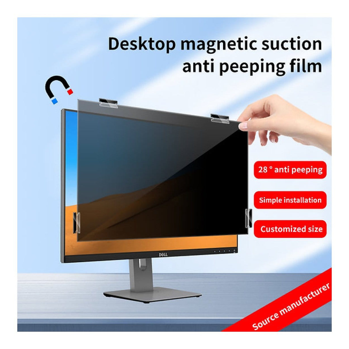 Tuff-Luv 24-inch Magnetic Privacy Screen Filter for Monitor MF3969