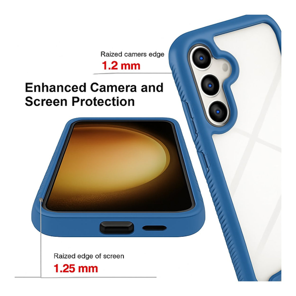 Tuff-Luv Rugged Vault Case with Built-In Screen Protector for Samsung Galaxy A26 5G Blue MF4055