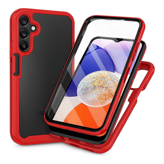 Tuff-Luv Rugged Vault Case with Built-In Screen Protector for Samsung Galaxy A16 Red MF4071