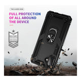 Tuff-Luv Rugged Case with 360 Degree Ring Stand for Samsung Galaxy A07 Black MF4082