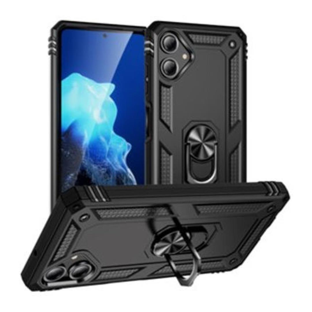 Tuff-Luv Rugged Case with 360 Degree Ring Stand for Samsung Galaxy A07 Black MF4082