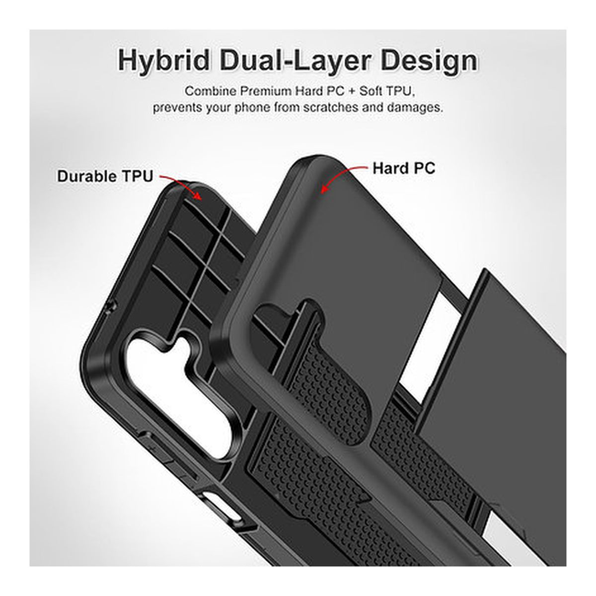 Tuff-Luv Rugged Wallet Case with Sliding Card Slot for Samsung Galaxy A17 5G Black MF4146