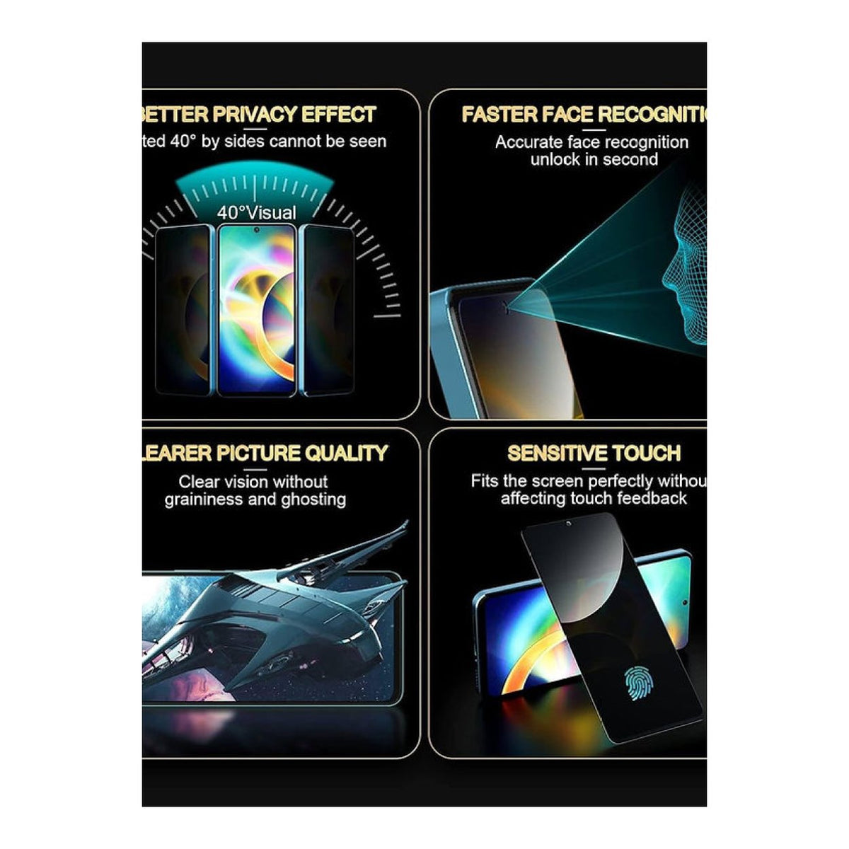 Tuff-Luv 2.5D Privacy Tempered Glass Screen Protector for Samsung Galaxy A17 5G Dark Privacy MF4150