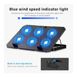 Tuff-Luv 6 Quiet Fans Notebook Cooler for 12-17-inch Notebooks Black MF4178