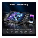 Tuff-Luv 6 Quiet Fans Notebook Cooler for 12-17-inch Notebooks Black MF4178