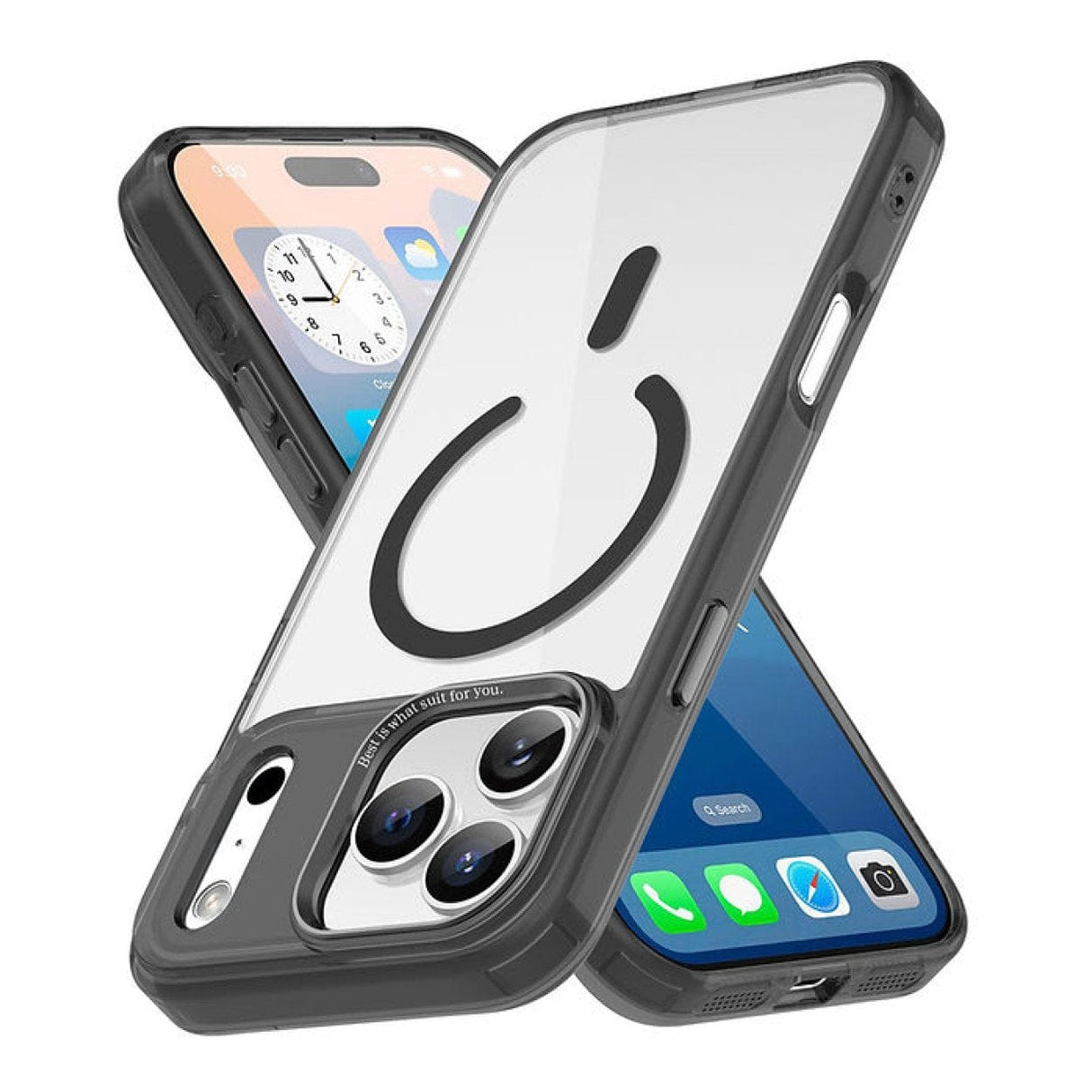 Tuff-Luv Tough Acrylic 2 Tone Magnetic Magsafe Case For Apple iPhone 17 Pro Max Black MF4187