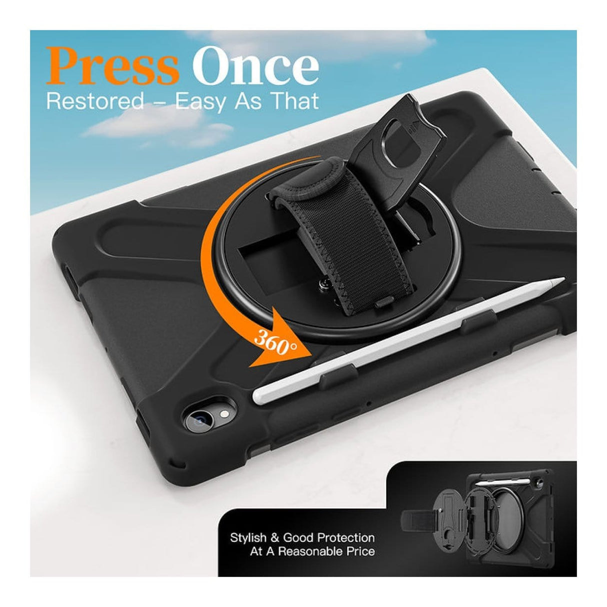 Tuff-Luv Armour Jack Rugged Case with Shoulder Strap for Galaxy Tab S11 X730/X736 Black MF4205