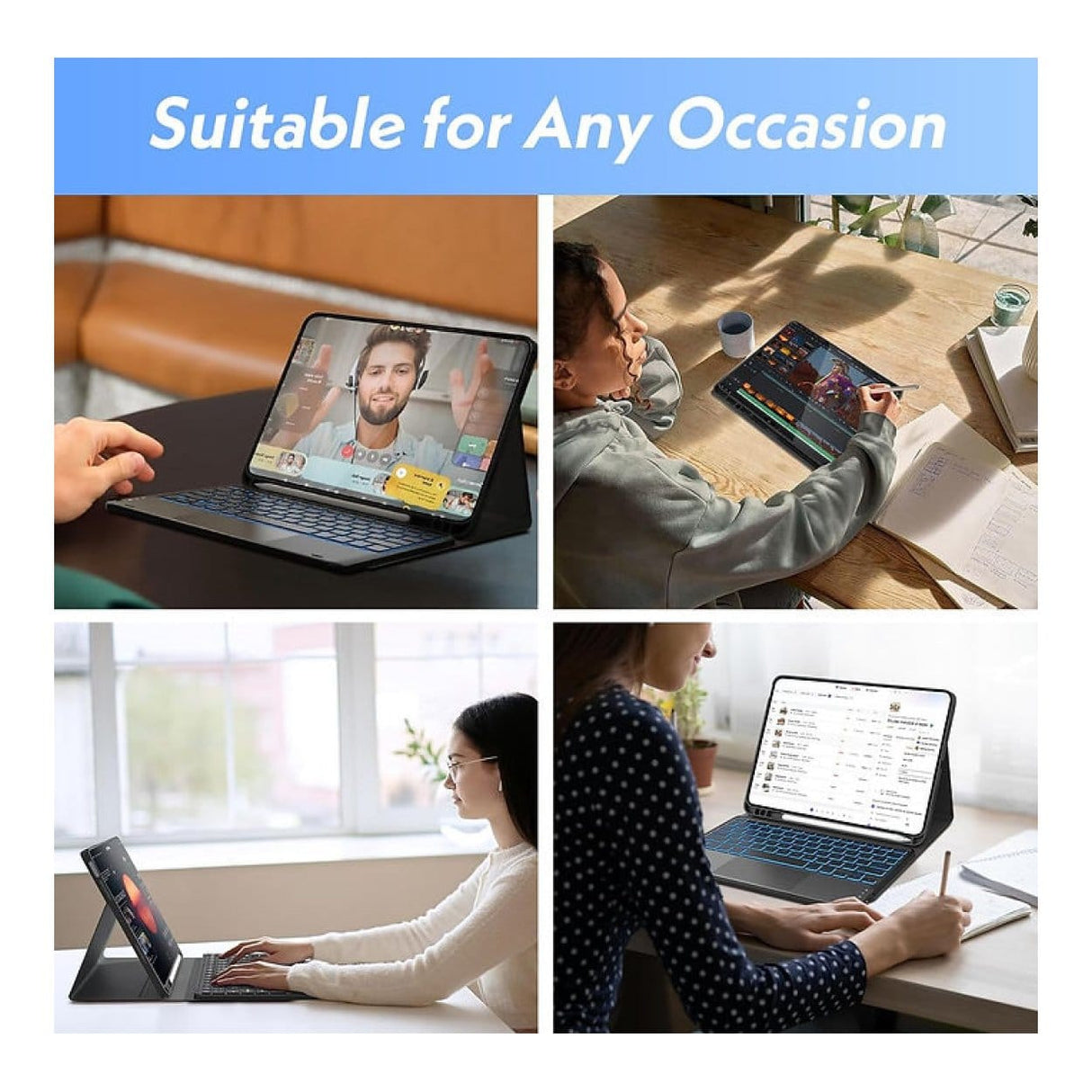 Tuff-Luv Backlit Wireless Keyboard with Touchpad For Galaxy Tab A11 SM-X133/X135 MF4218