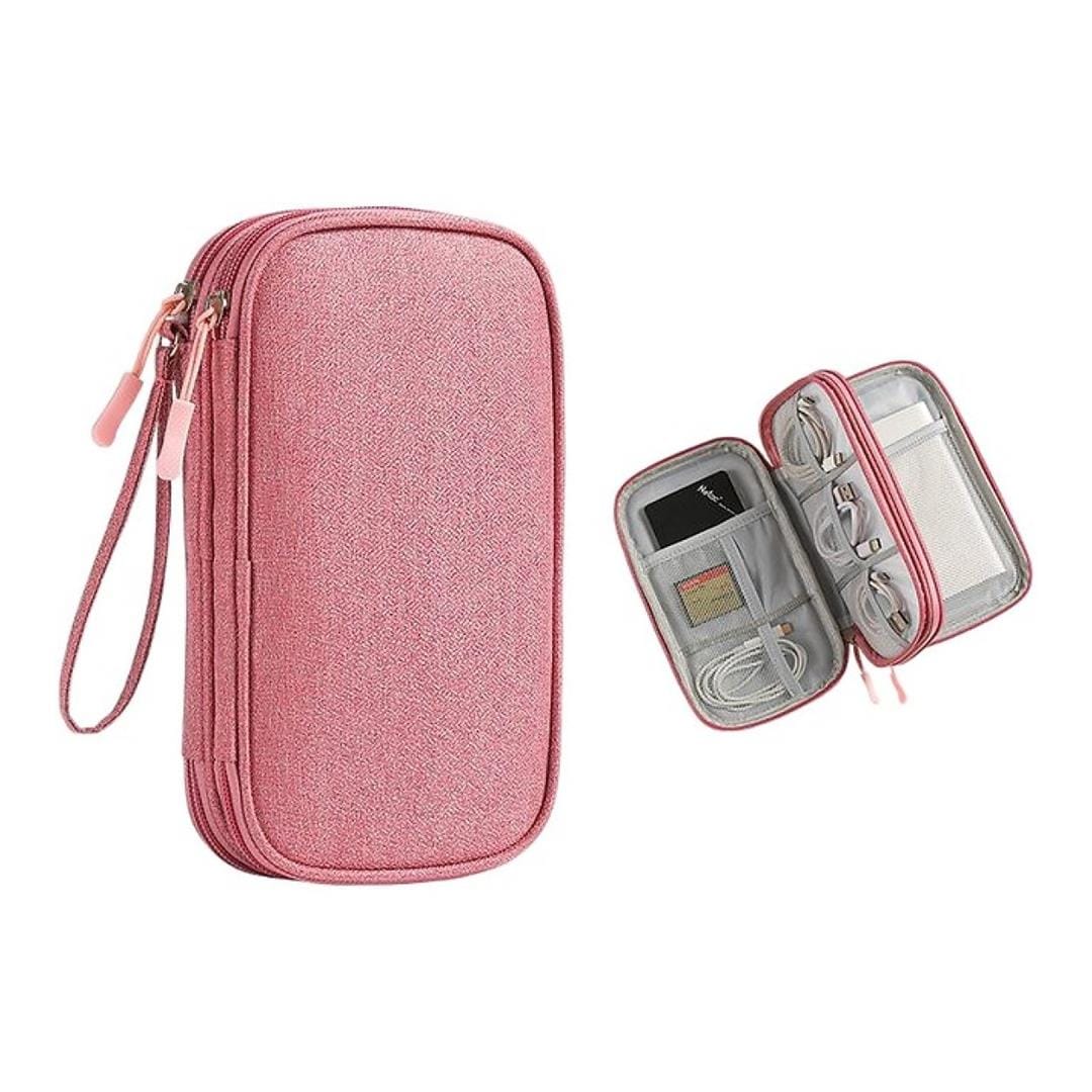 Tuff-Luv Essential Waterproof Travel Charger/PowerBank and Cable Organizer Pink MF4305