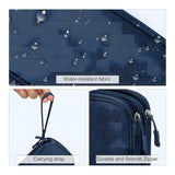 Tuff-Luv MF4306 Essential Waterproof Travel Charger and Cable Organizer Bag - Navy Blue