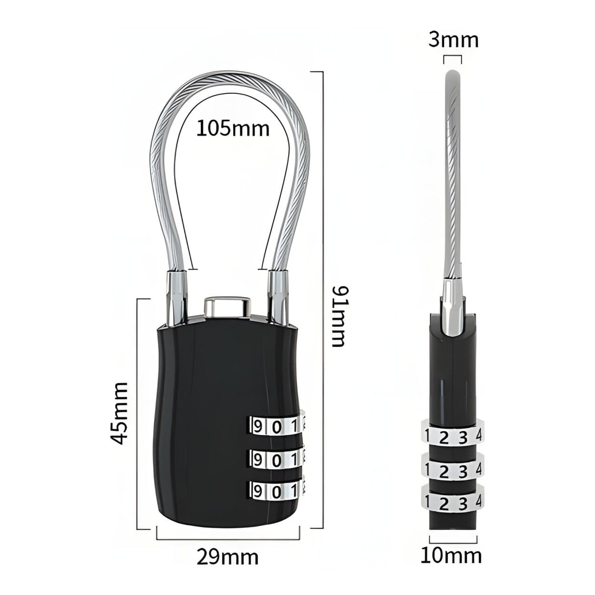 Tuff-Luv MF4321 TSA 3-Digit Combination 2-Lock Set