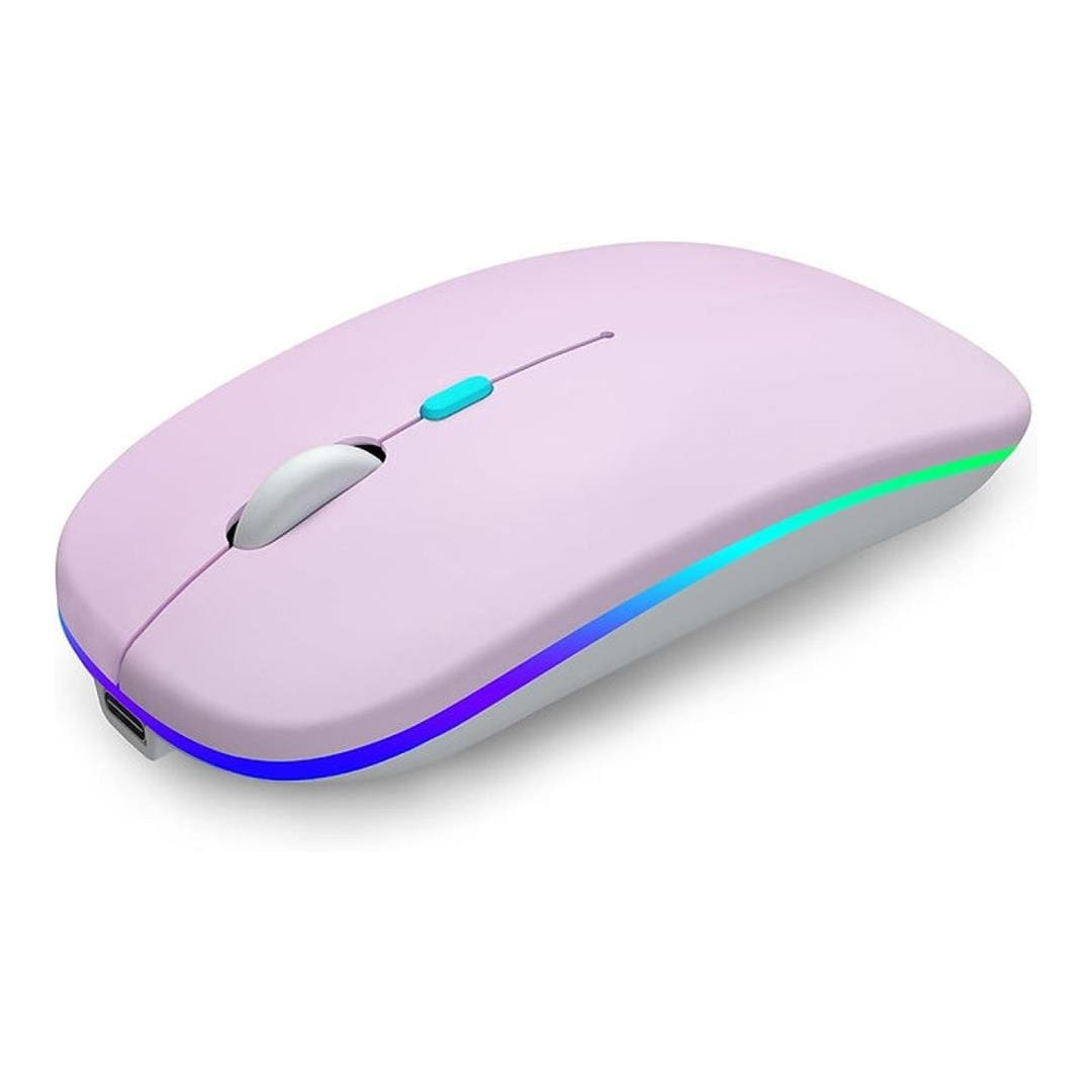 Tuff-Luv Rechargeable Silent Dual-Mode Bluetooth and Wireless Mouse Pink MF4337