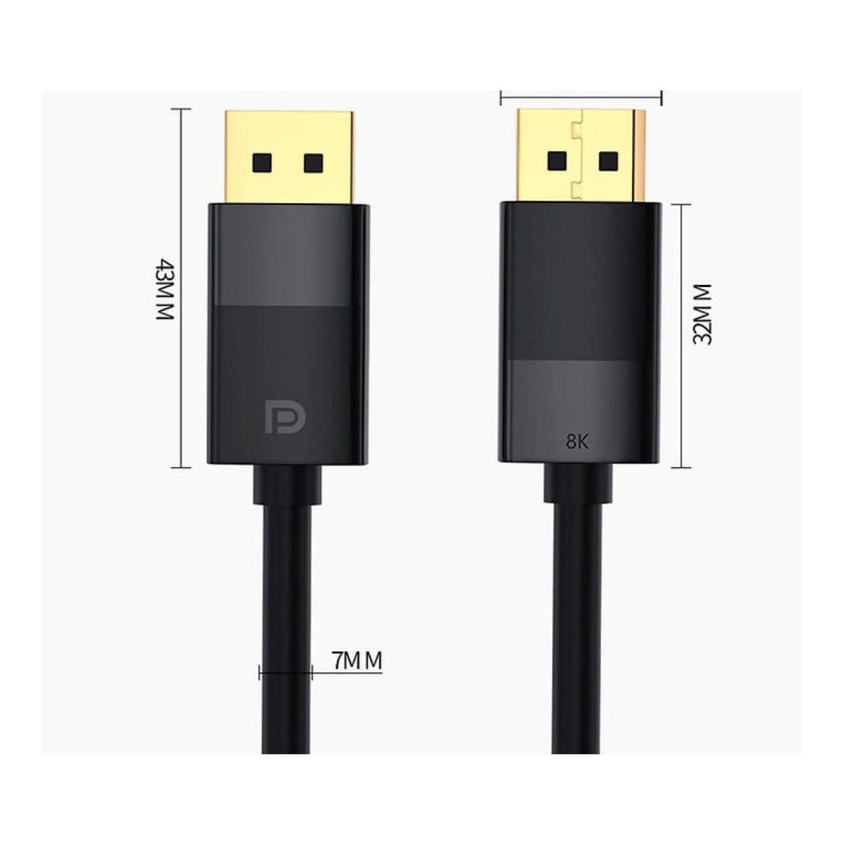 Tuff-Luv 1.5m Gold-Plated Male to Male DisplayPort Cable Black MF4339